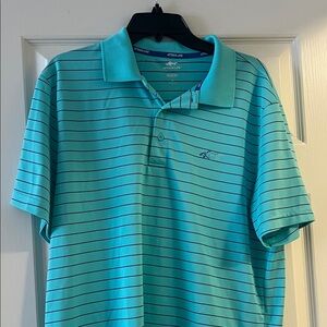Attack Life by Greg Norman green Striped Polo Shirt